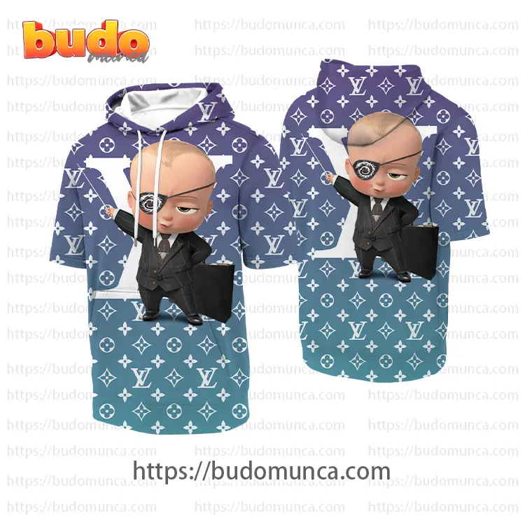 Louis vuitton and the boss baby movie v1 hooded short sleeve t-shirt gift uninque for kid man women